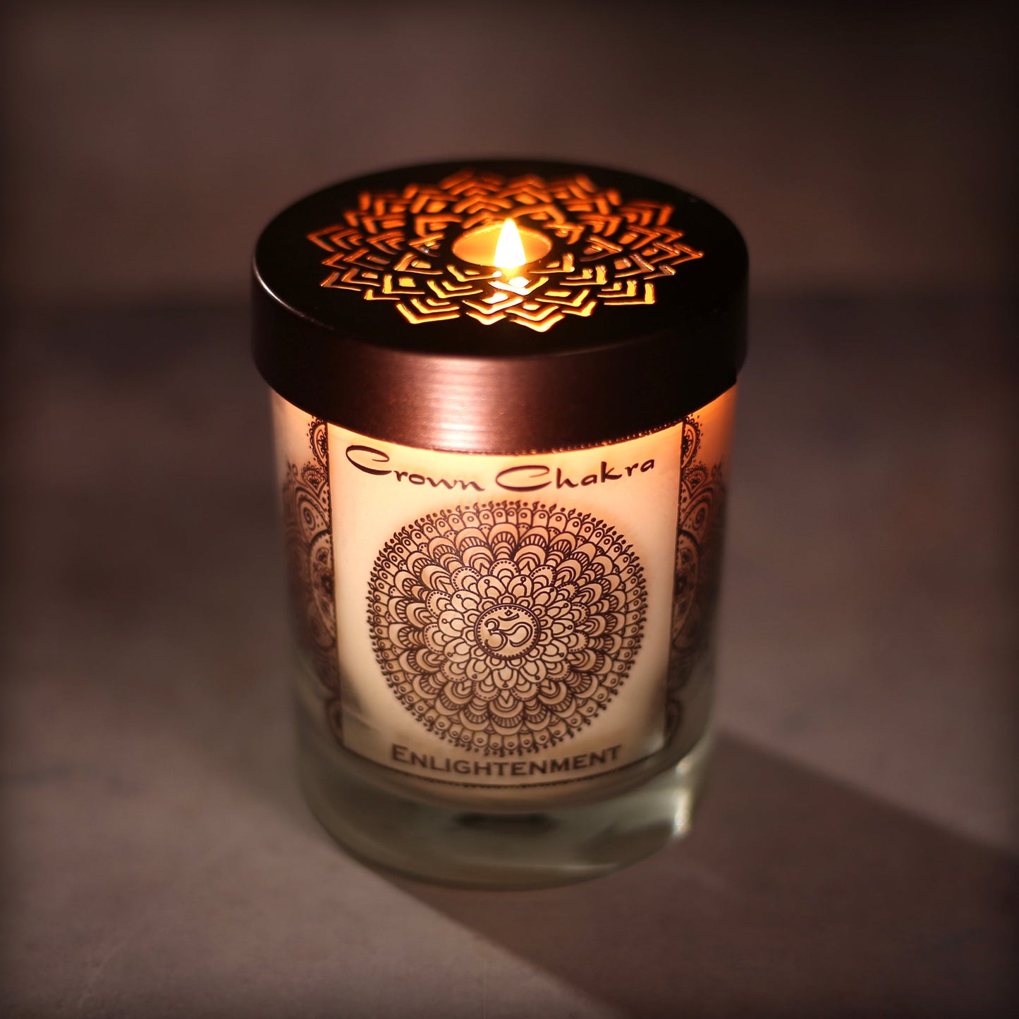 Prabhuji Crown Chakra Sahasrara | Soy Candle for Chakra Meditation Scented with Essential Oils |  Lotus Flower | Enlightenment - 10.5oz