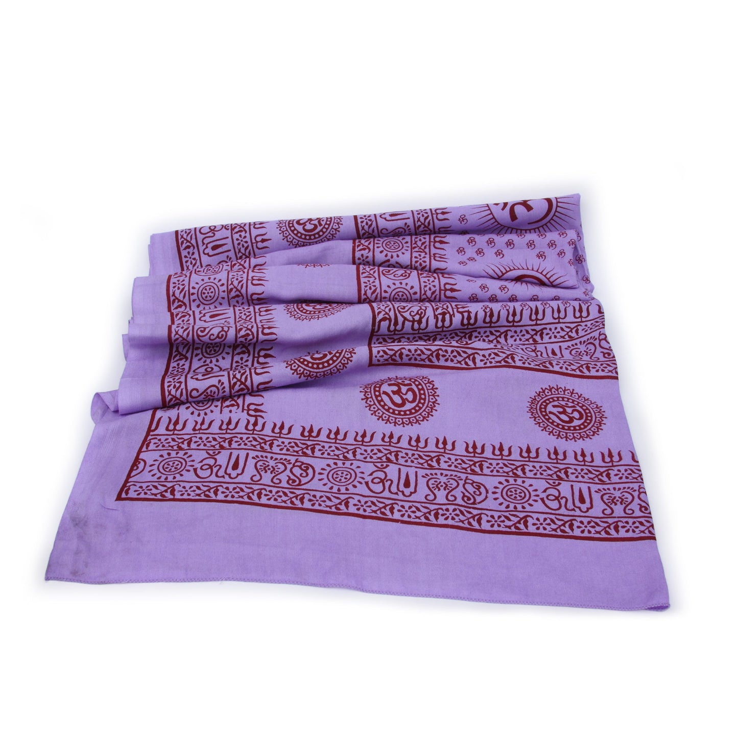 Prabhuji's Gifts - Meditation Yoga Prayer Shawl - Mantra Om - Purple Large