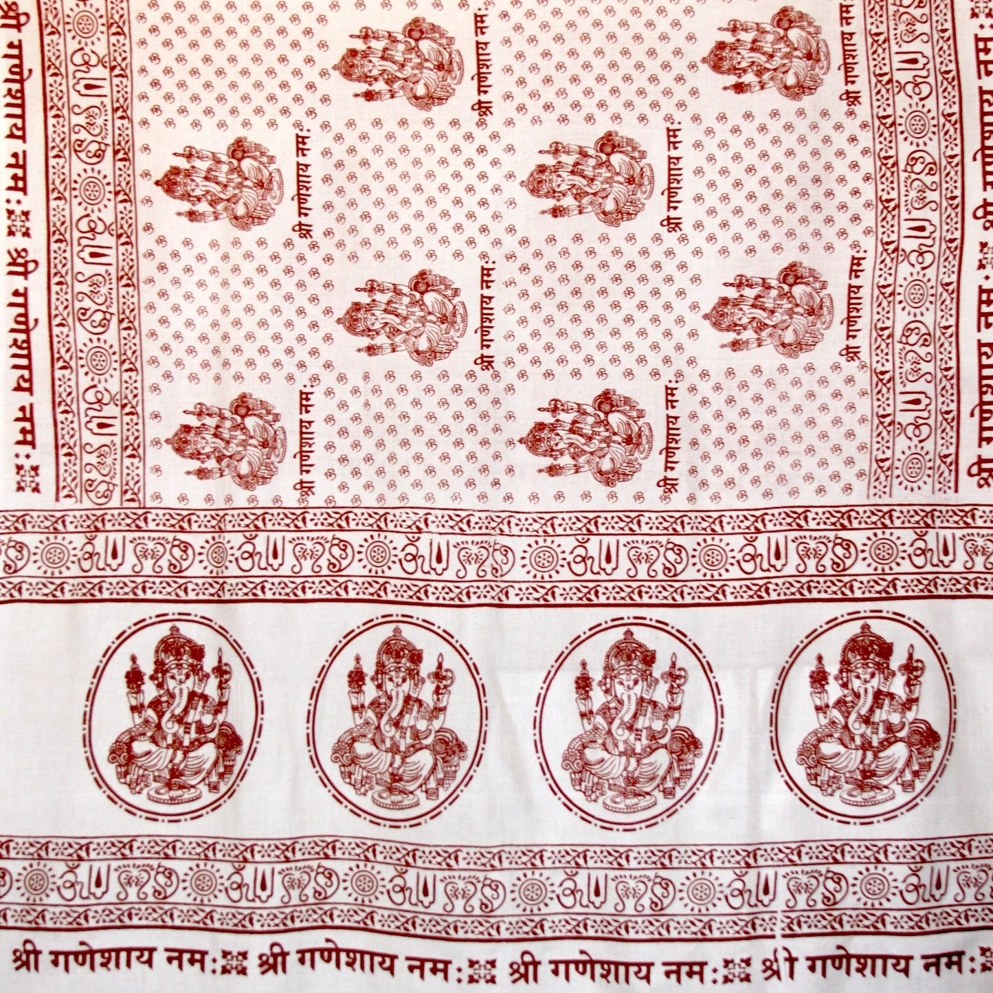 Meditation Yoga Prayer Shawl - Ganesh - White Large