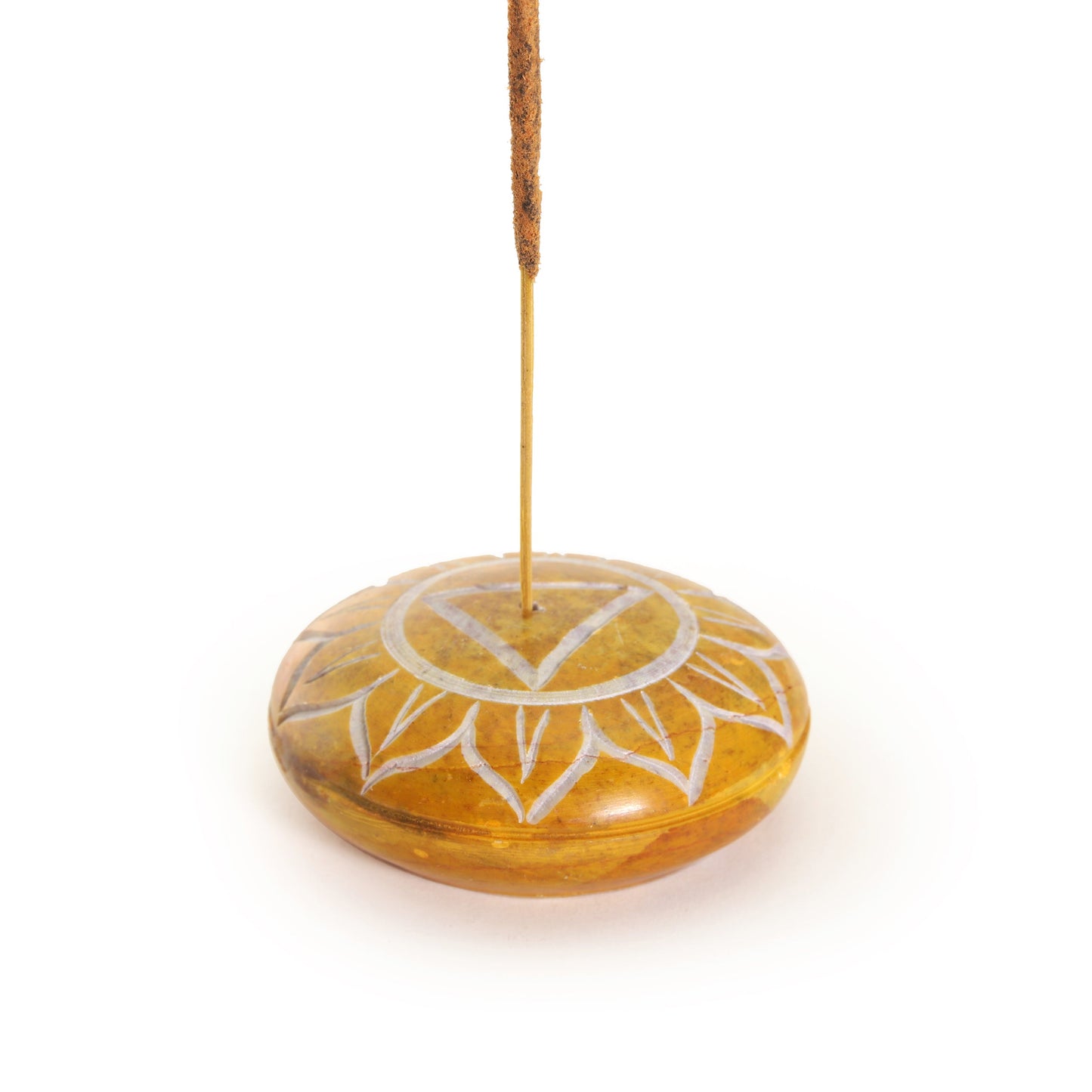 Prabhuji Incense Burner - Soapstone Pebble Solar Plexus Chakra Manipura 2.5"