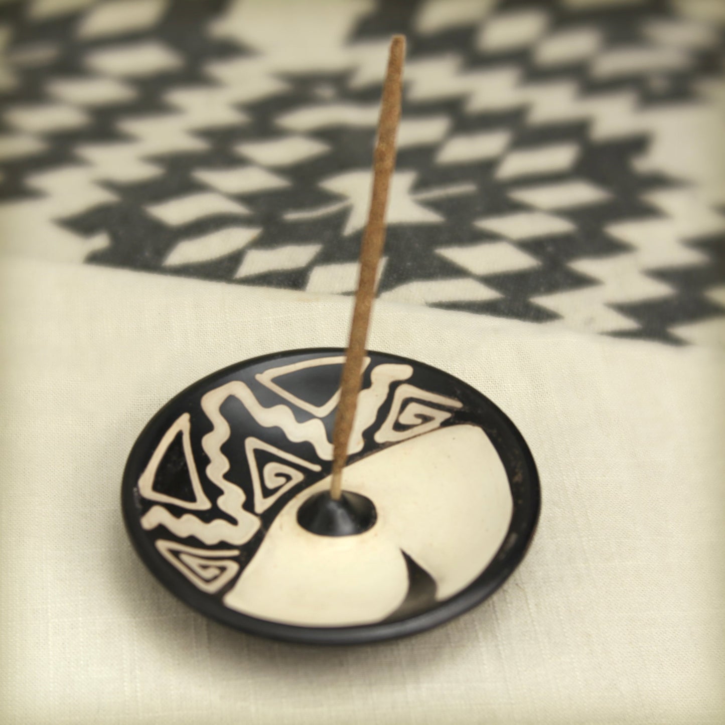 Prabhuji Incense Burner - Peruvian Ceramic Incense Burner for Stick Incense - 4.75"