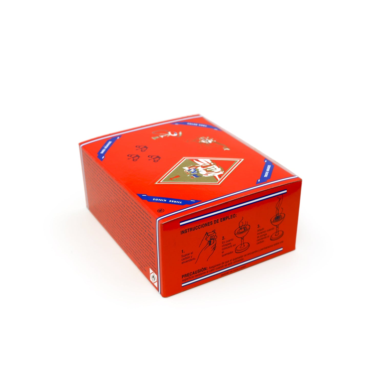 Prabhuji Three Kings Charcoal Box - 10 Rolls (10 Briquets Each)