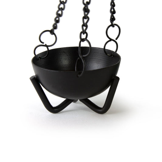 Prabhuji Burner - Hanging Black Cauldron Small