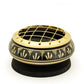 Burner - Black Brass Burner, Low Base, Fern Engraving, Net Top 1.25"Hx2.75"D - Wholesale and Retail Prabhuji's Gifts 