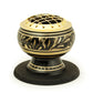 Burner - Black Brass Burner, Medium Base, Fern Engraving, Net Top 2"Hx2"D - Wholesale and Retail Prabhuji's Gifts 