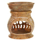Oil Diffuser - Natural Soapstone Oil Burner Round Elephant 4" - Wholesale and Retail Prabhuji's Gifts 