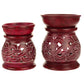 Oil Diffuser - Red Soapstone Oil Burner Carved 3.25" - Wholesale and Retail Prabhuji's Gifts 