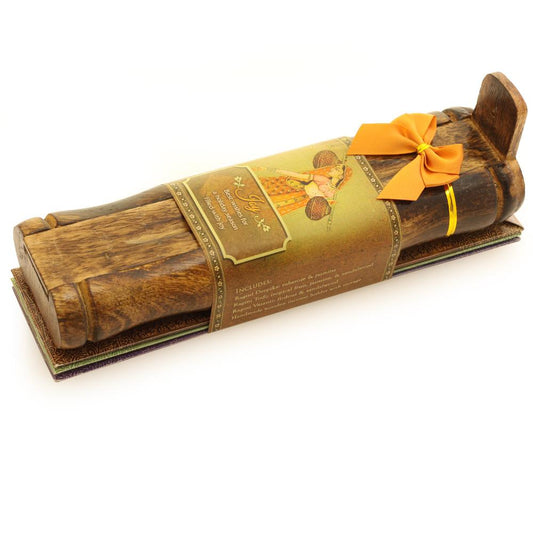 Incense Gift Set - Bamboo Burner + 3 Harmony Incense Sticks Packs & Holiday Greeting - Joy - Wholesale and Retail Prabhuji's Gifts 