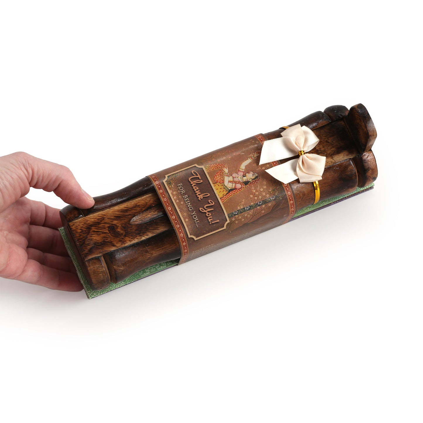 Prabhuji Incense Gift Set - Bamboo Burner + 3 Harmony Incense Sticks Packs & Greeting - Thank you for being you