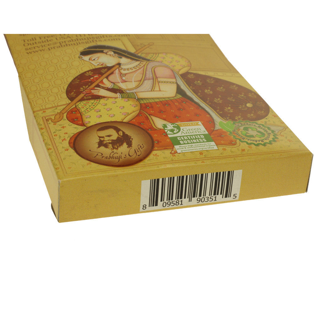 Incense Gift Set - Wood Round Burner + 3 Harmony Incense Sticks & Holiday Greeting (Madhumadhavi, Sehuti, Padmanjari) - Wholesale and Retail Prabhuji's Gifts 