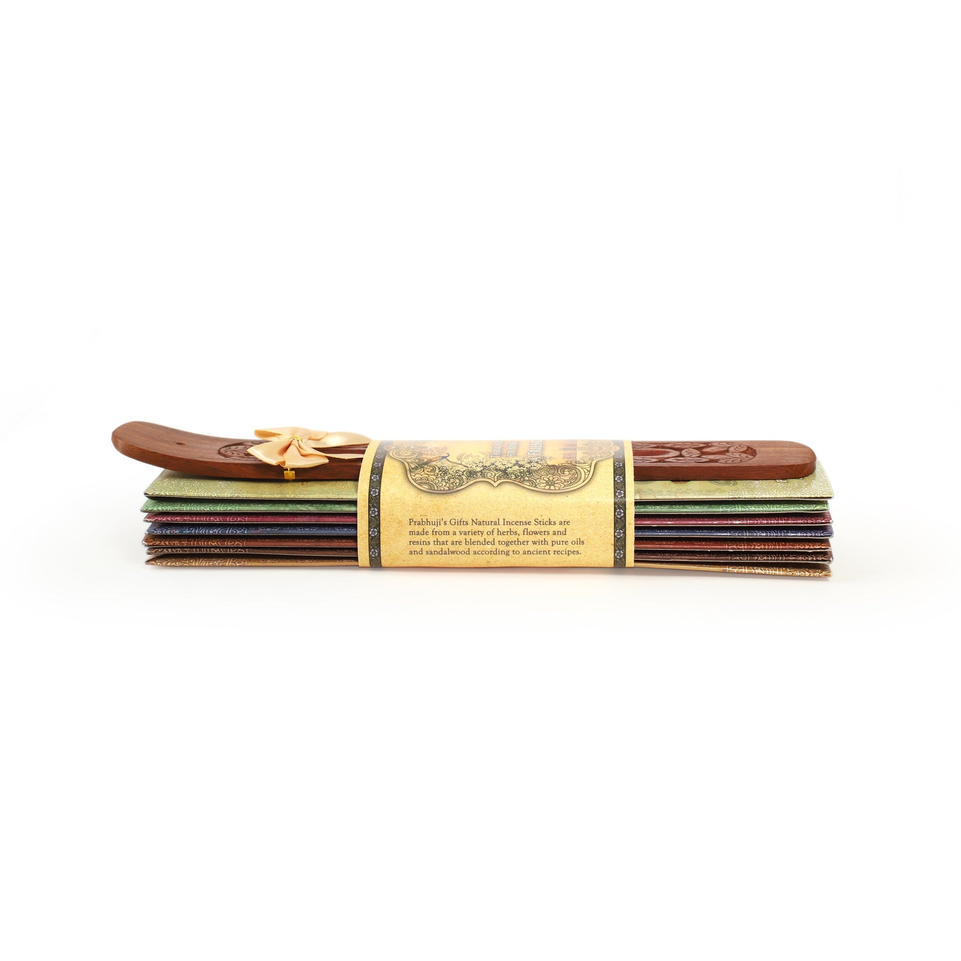 Prabhuji's Gifts - Incense Gift Set - Flat Burner + 7 Harmony Incense Stick & greeting Thank You for Being a Friend