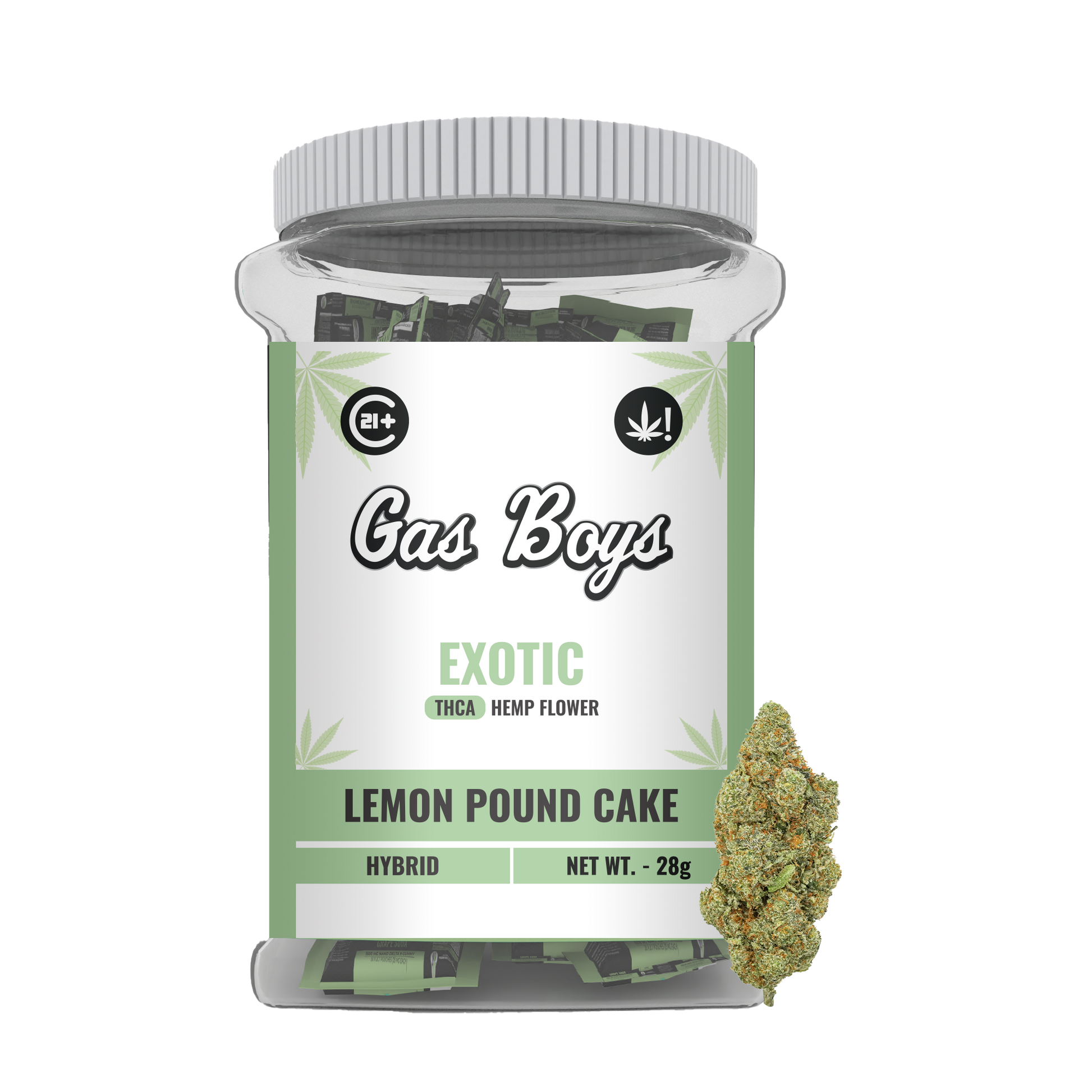 EXOTIC THCP FLOWER JUG - Lemon Pound Cake - Hybrid (28CT) - Tree Spirit Wellness