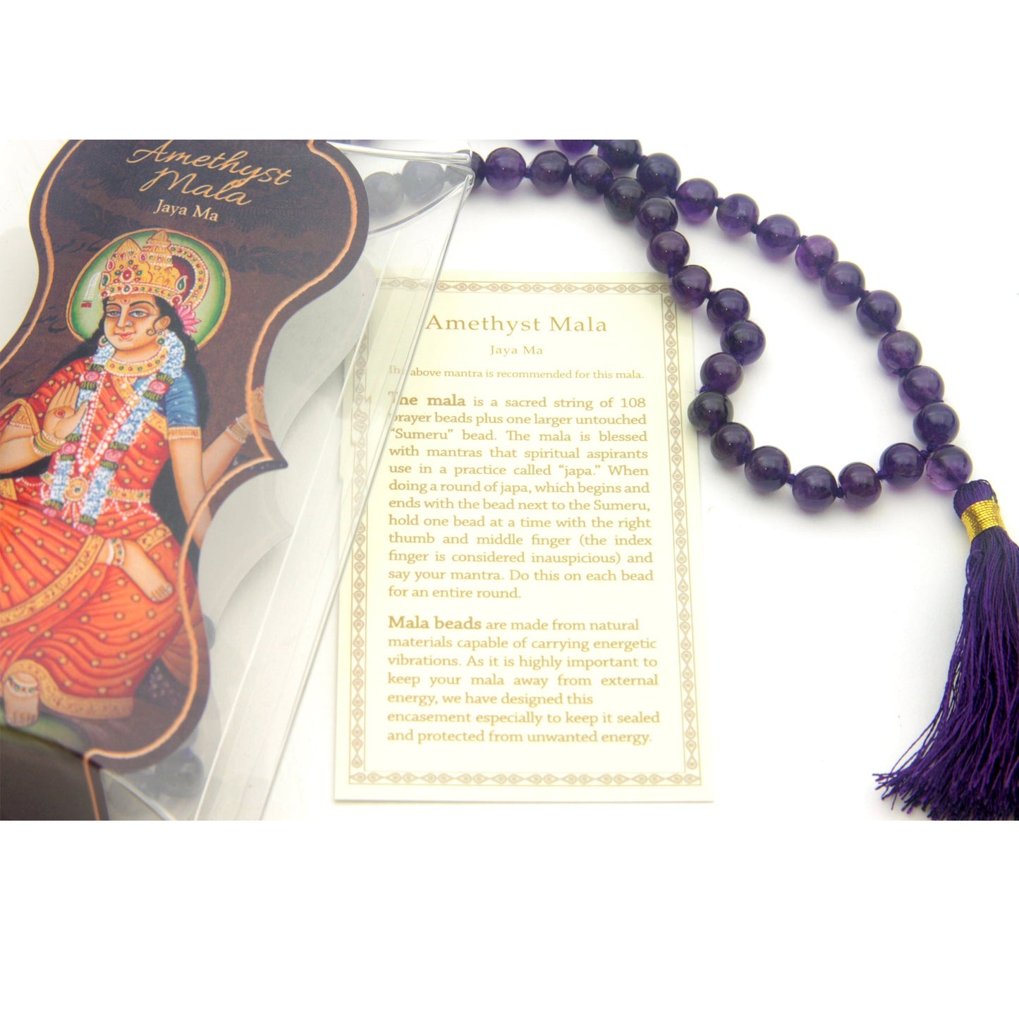 Prabhuji Prayer Mala Beads - Amethyst - 108 Prayer Beads