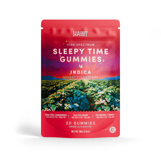 Award Winning sunset strawberry 10mg Delta 9 +15mg CBN Gummies - Tree Spirit Wellness