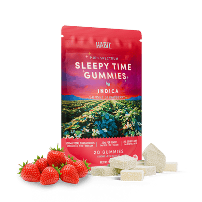 Award Winning sunset strawberry 10mg Delta 9 +15mg CBN Gummies - Tree Spirit Wellness
