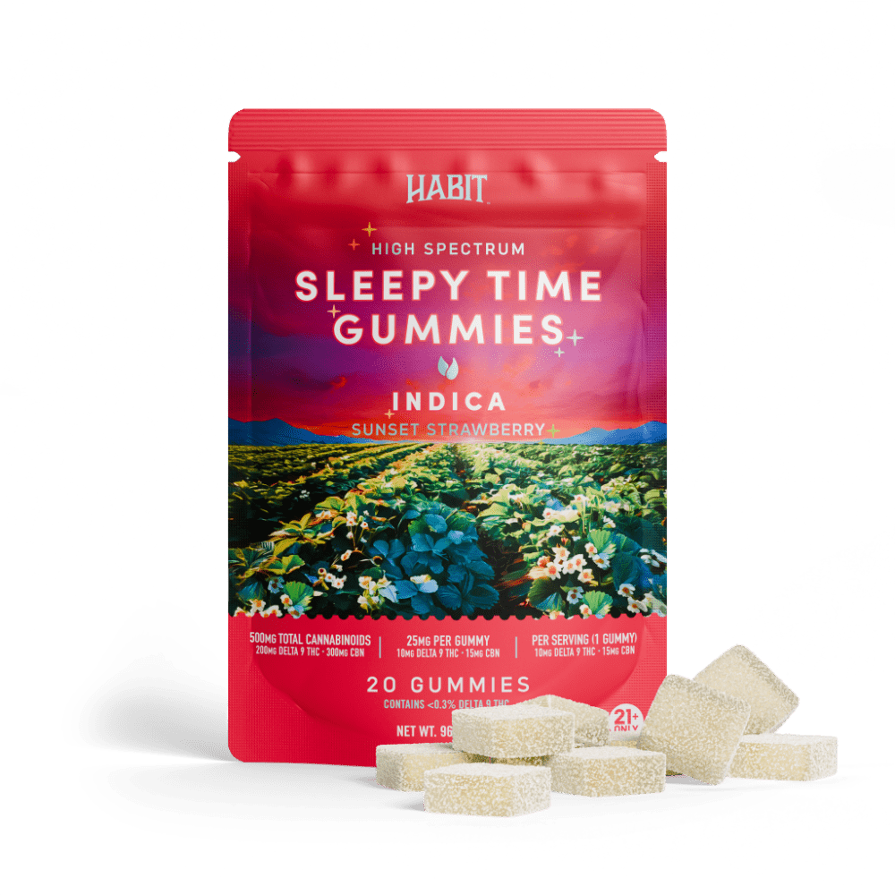 Award Winning sunset strawberry 10mg Delta 9 +15mg CBN Gummies - Tree Spirit Wellness