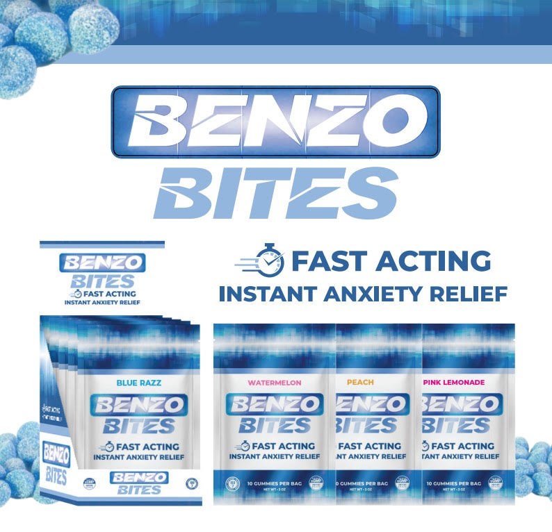 Benzo Bites Instant Anxiety Relief Gummies - Blue Razz - Tree Spirit Wellness