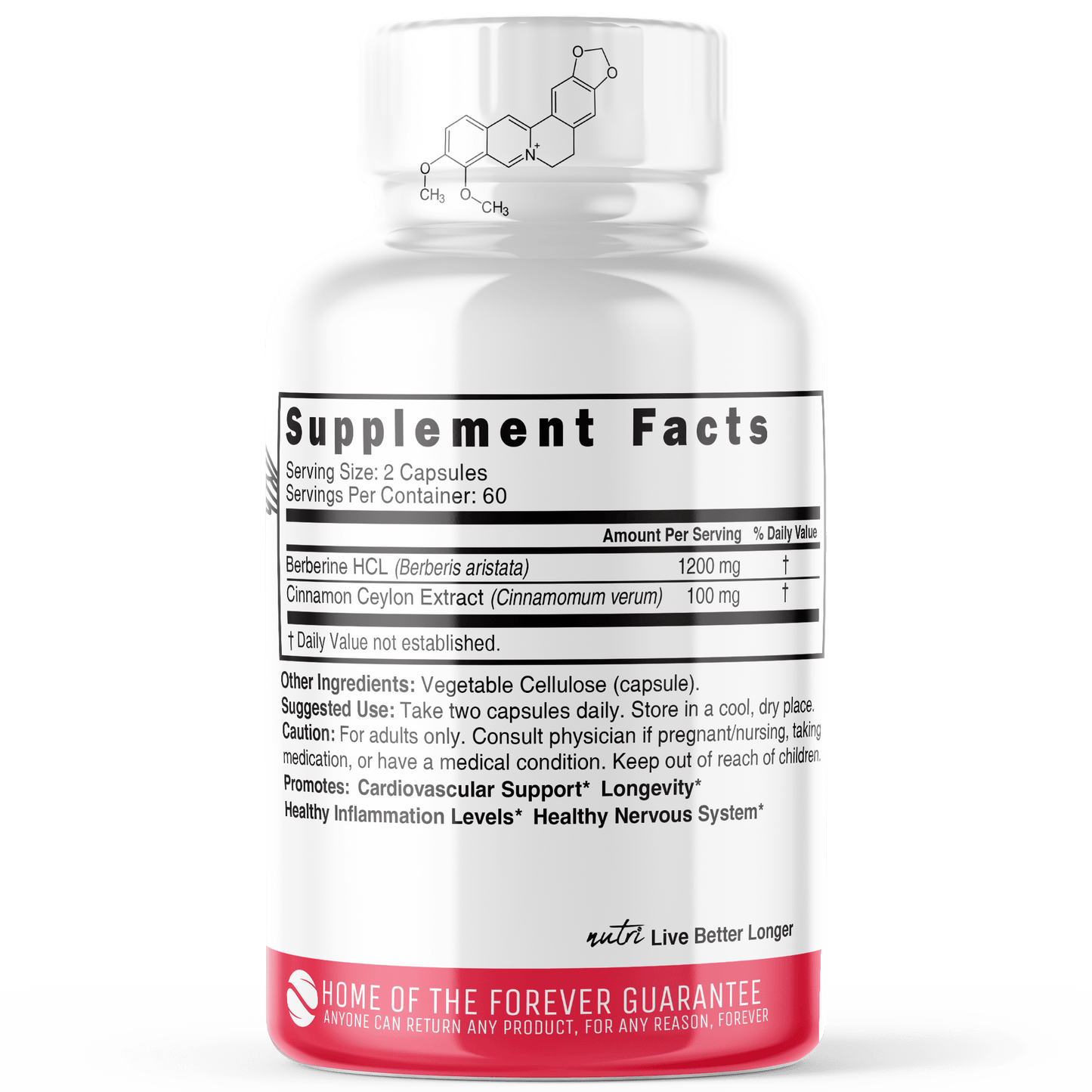 Berberine+ Supplement with Cinnamon Ceylon 1300mg - Tree Spirit Wellness