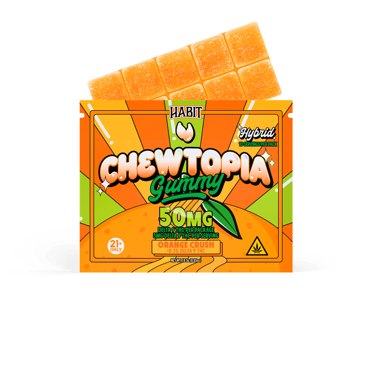 CHEWTOPIA DELTA 9 GUMMIES - Orange Crush (Hybrid) (12 Pk) - Tree Spirit Wellness