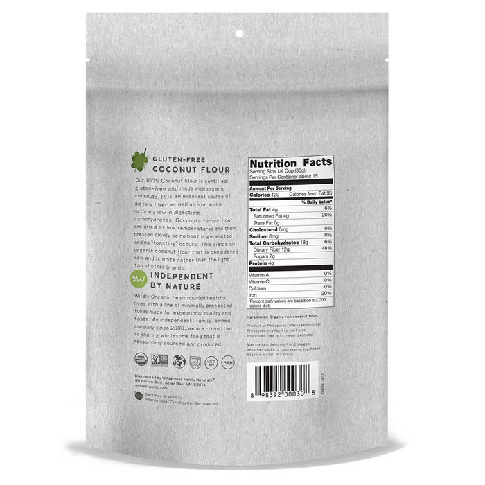 Coconut Flour/Fiber, Certified Organic, Raw, 25 lbs. (11.34 Kgs.) - Tree Spirit Wellness