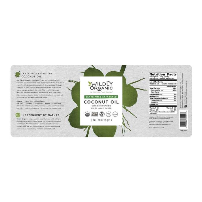 Coconut Oil | Virgin | Centrifuge Extracted | Certified Organic | 5 gallons - Tree Spirit Wellness