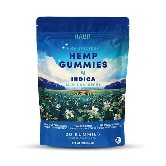 Delta 8 15mg+Delta 9 10mg - 20 Blue Raspberry Gummies - Tree Spirit Wellness