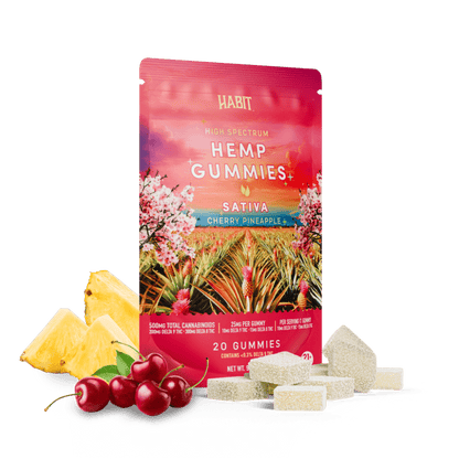 Delta 8 15mg+Delta 9 10mg - 20 Cherry Pineapple Gummies - Tree Spirit Wellness