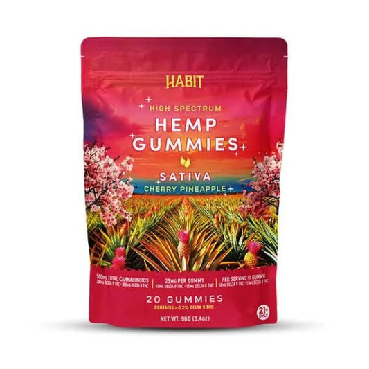 Delta 8 15mg+Delta 9 10mg - 20 Cherry Pineapple Gummies - Tree Spirit Wellness