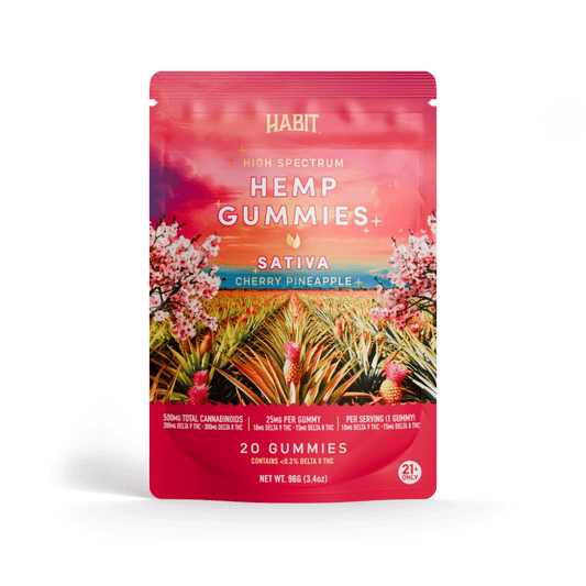 Delta 8 15mg+Delta 9 10mg - 20 Cherry Pineapple Gummies - Tree Spirit Wellness