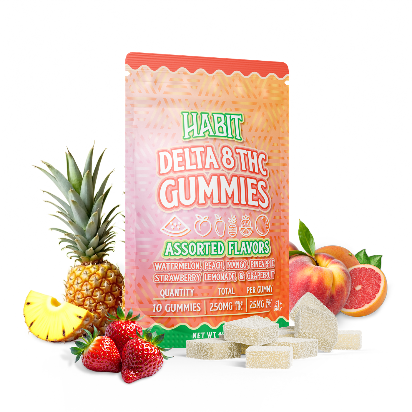 Delta 8 Gummies 25mg Assorted Flavors - 10 Gummies - Tree Spirit Wellness