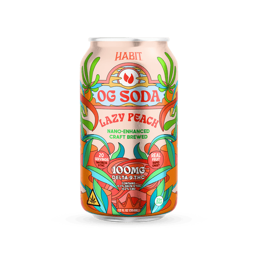 Delta 9 100mg OG Soda - Lazy Peach - Dynamic - 12pk - Tree Spirit Wellness