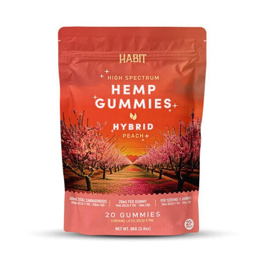 Delta 9 + CBD High Spectrum Hemp - 20 Peach Gummies - Tree Spirit Wellness