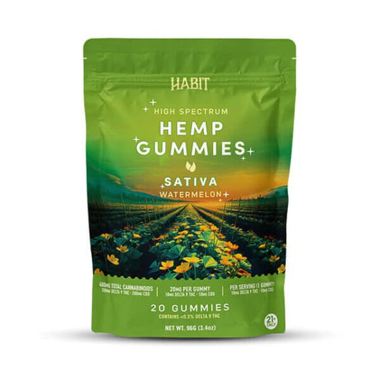 Delta 9 + CBD High Spectrum Hemp - 20 Watermelon Gummies - Tree Spirit Wellness