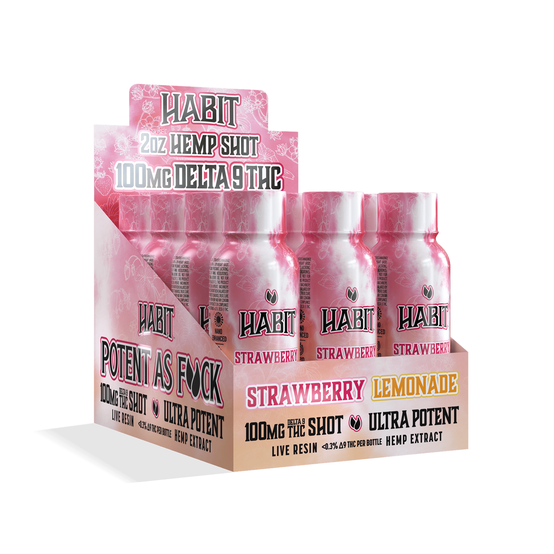 Delta 9 High Spectrum Hemp Shot – 100mg Strawberry Lemonade (Case of 12) - Tree Spirit Wellness