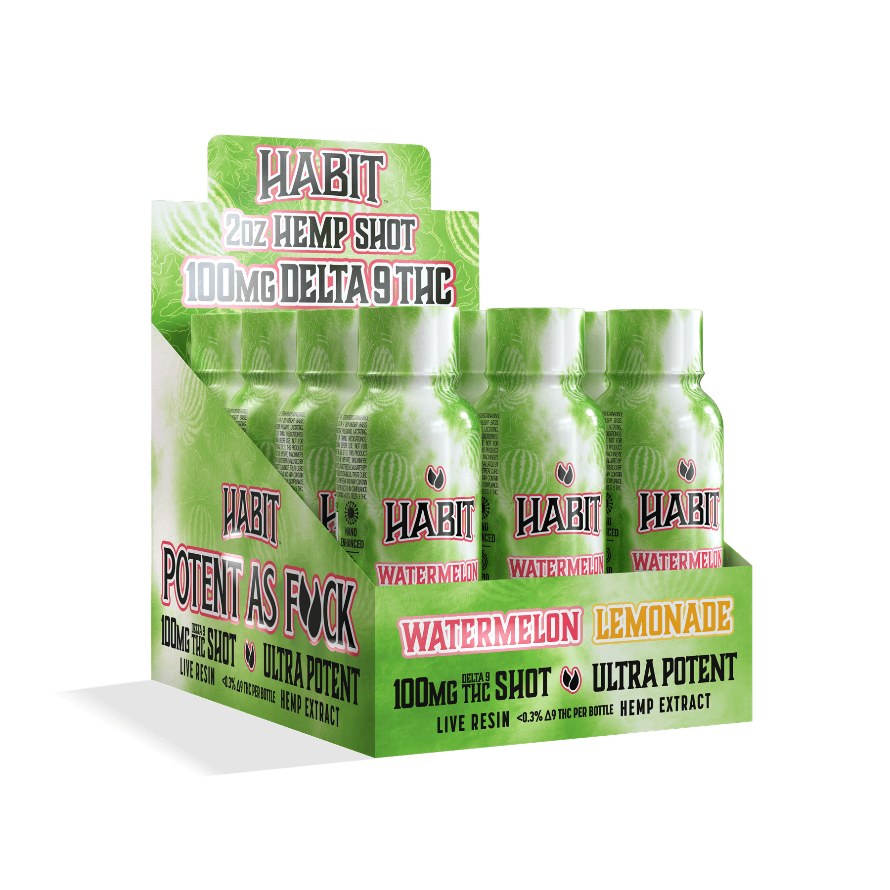 Delta 9 High Spectrum Hemp Shot – 100mg Watermelon Lemonade (Case of 12) - Tree Spirit Wellness
