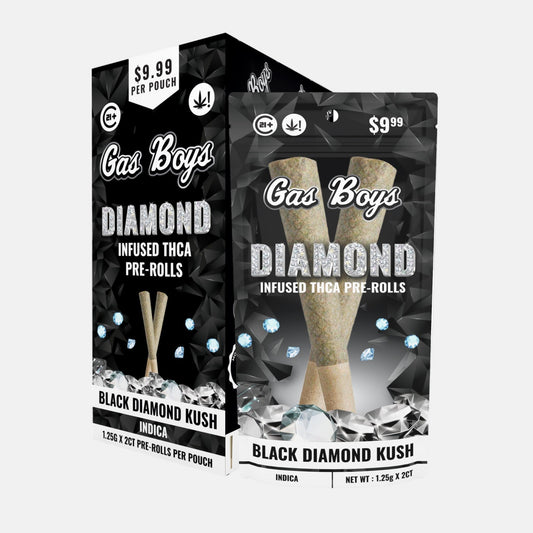 DIAMOND INFUSED THCA PRE - ROL BLACK DIAMOND KUSH - Indica (10ct Per Display) - Tree Spirit Wellness