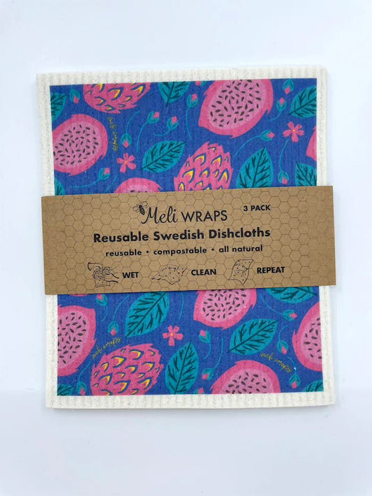 Dragonfruit Case of 10 Swedish Dish Cloth Sets (set includes 3 cloths) - Tree Spirit Wellness