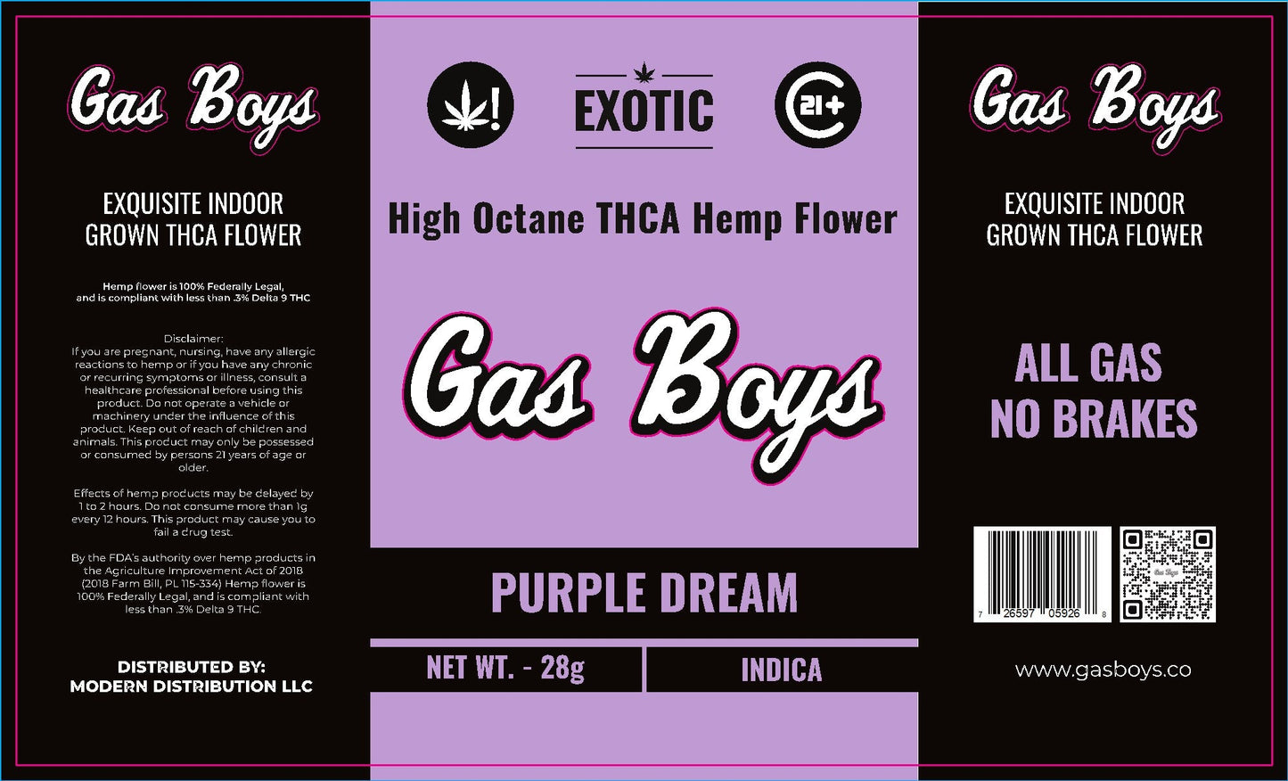 EXOTIC THCP FLOWER JUG - Purple Dream - Indica 28CT - Tree Spirit Wellness