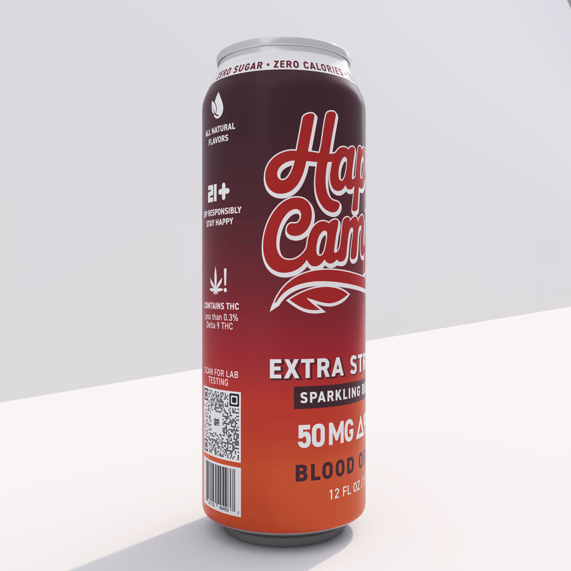 happy camper Blood Orange - 50mg Delta 9 THC - 355 ml Extra Strength - 12 pack - Tree Spirit Wellness