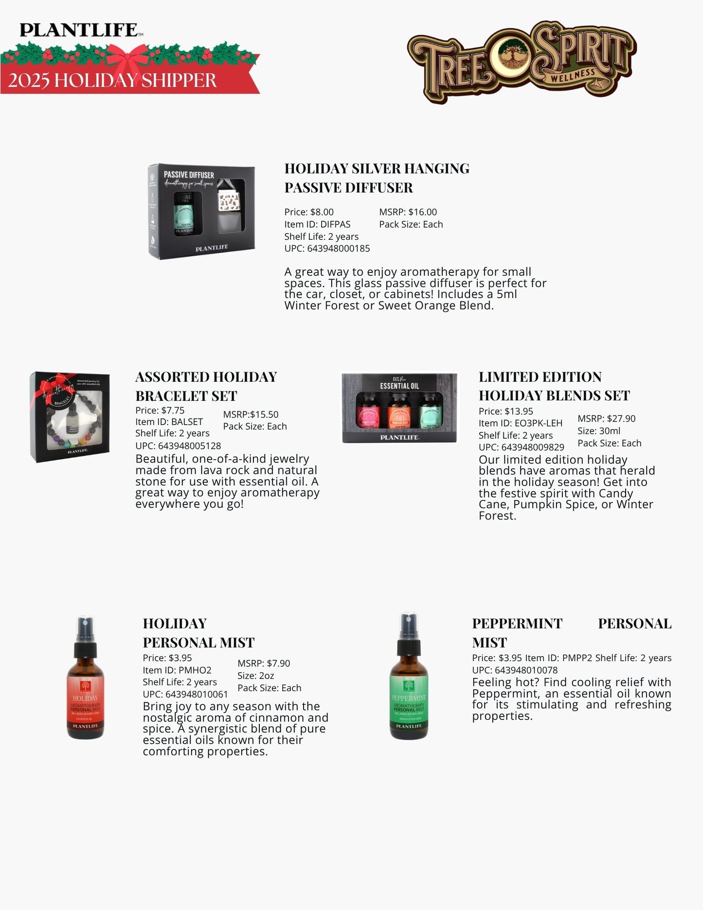 HOLIDAY AROMATHERAPY DISPLAY - limited Offer - Tree Spirit Wellness