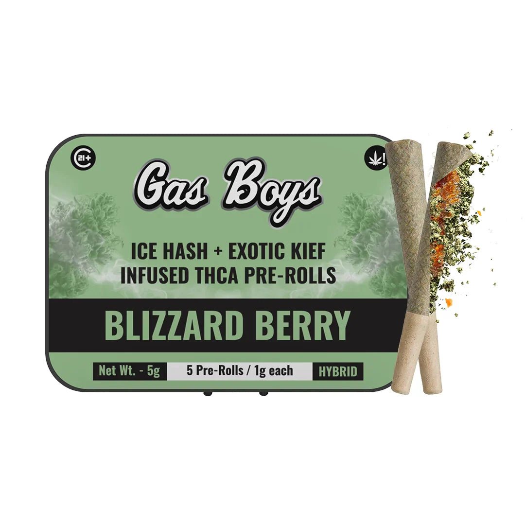 ICE HASH + EXOTIC KIEF INFUSED PRE - ROLL - Blizzard Berry - Hybrid 8ct - Tree Spirit Wellness