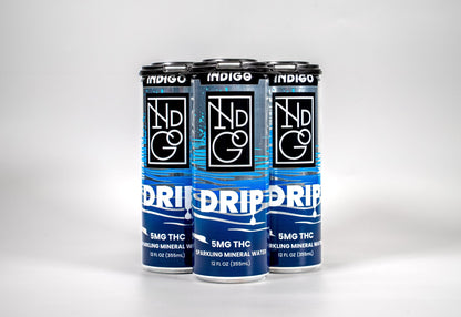 Indigo Drip 5MG THC Sparkling Mineral Water - Case of 24 - Tree Spirit Wellness