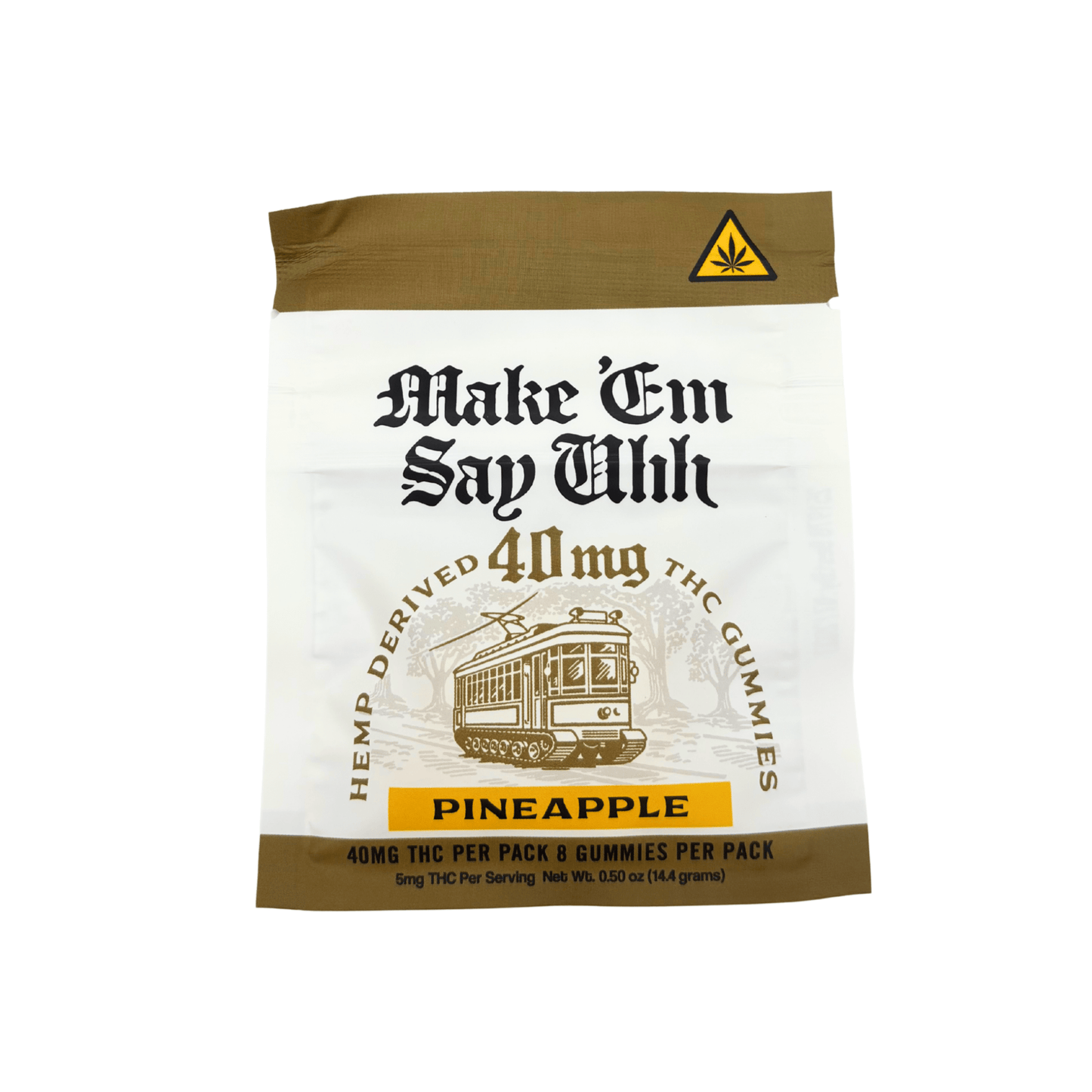 Make Em Say Uhh Pineapple 40mg D9 THC 8ct - Box of 10 - Tree Spirit Wellness