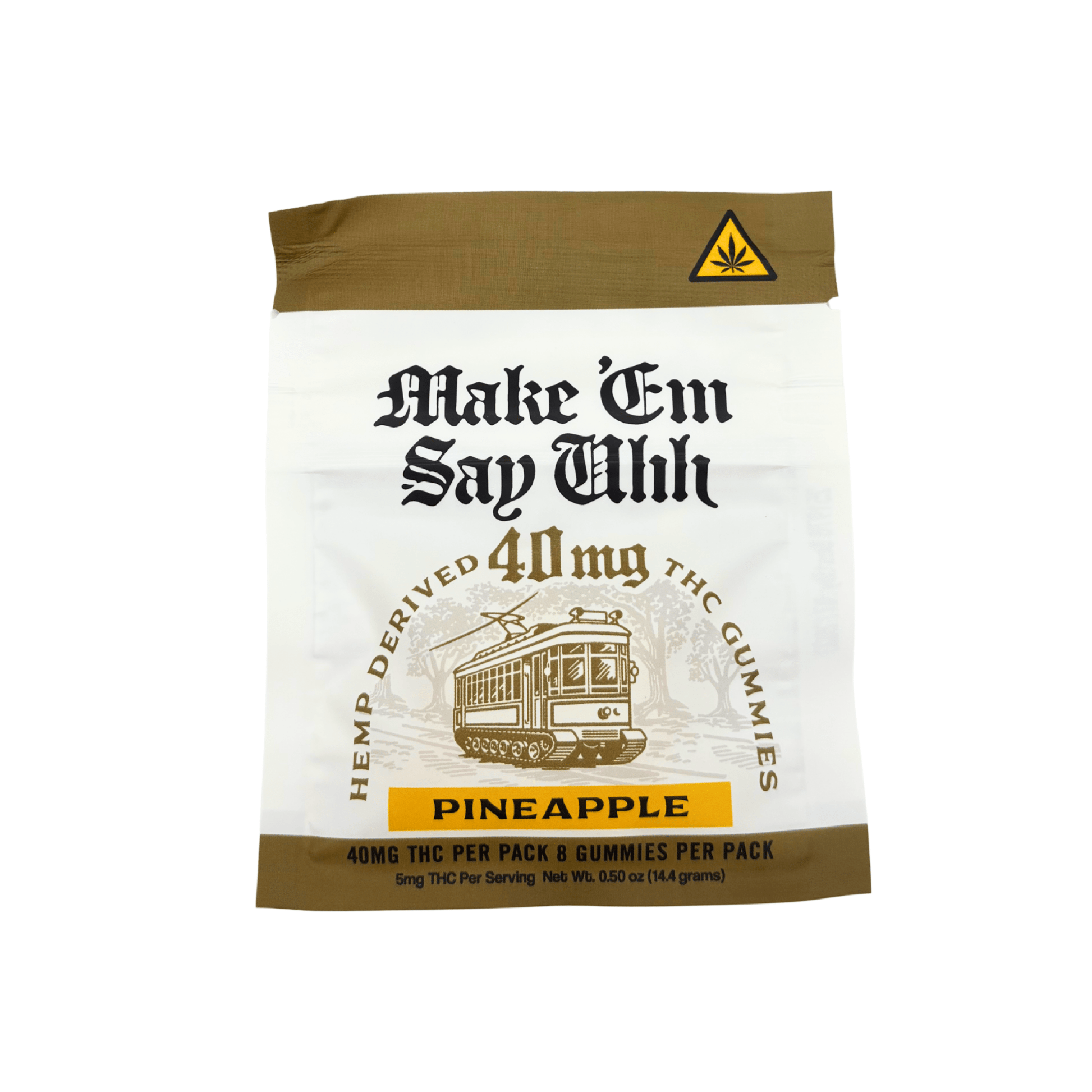 Make Em Say Uhh Pineapple 40mg D9 THC 8ct - Box of 10 - Tree Spirit Wellness