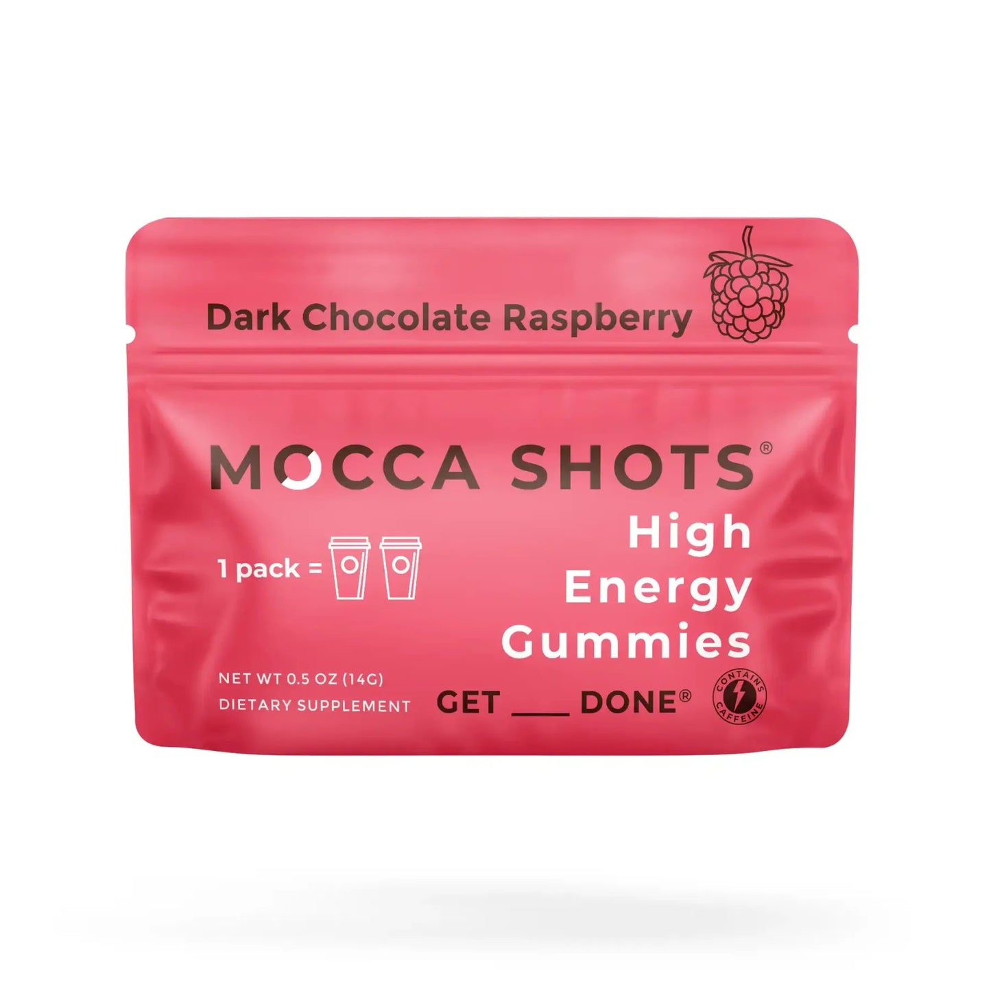 Mocca Shots High Energy Gummies with Caffeine Dark Chocolate Raspberry (12Pack) - Tree Spirit Wellness