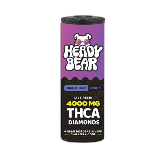 New! Heady Bear - THCA Diamonds - Purple Urkle Vape (Hybrid) 6pcs - Tree Spirit Wellness