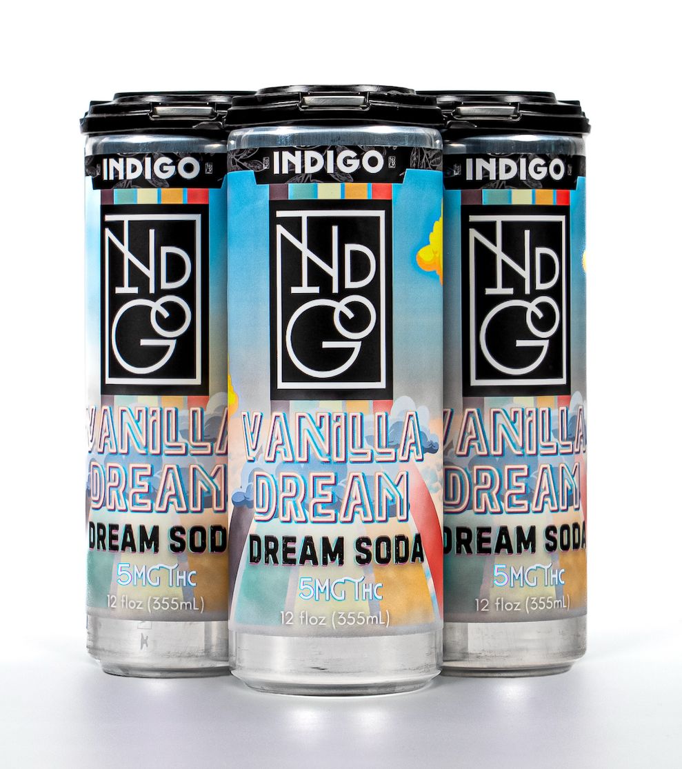 New! Indigo Vanilla Dream 5MG THC Dream Soda - Case of 24 - Tree Spirit Wellness