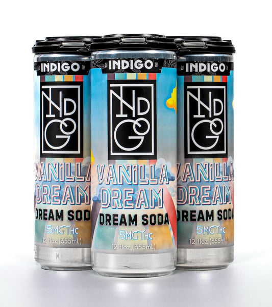 New! Indigo Vanilla Dream 5MG THC Dream Soda - Case of 24 - Tree Spirit Wellness
