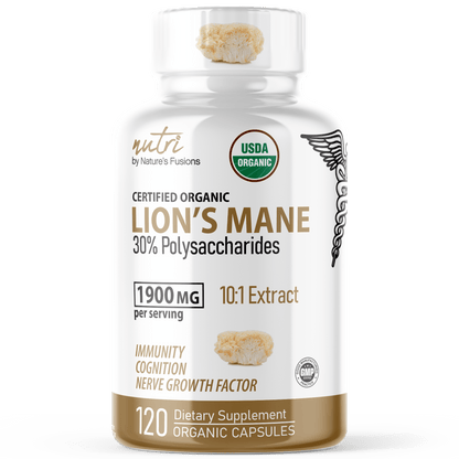 NUTRI Lion's Mane 1900mg - ORGANIC 120 capsules - Tree Spirit Wellness