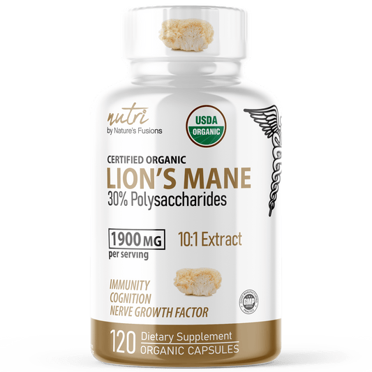 NUTRI Lion's Mane 1900mg - ORGANIC 120 capsules - Tree Spirit Wellness
